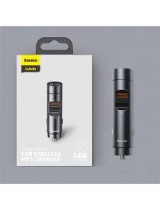 Baseus Bluetooth 5.0 FM Transmiter car charger 2x USB 3 A 18 W PPS Quick Charge 3.0 AFC FCP - Grey (CCNLZ-C0G)