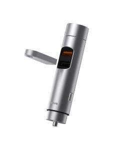 Baseus Bluetooth 5.0 FM Transmiter car charger 2x USB 3 A 18 W PPS Quick Charge 3.0 AFC FCP - Silver (CCNLZ-C0S)