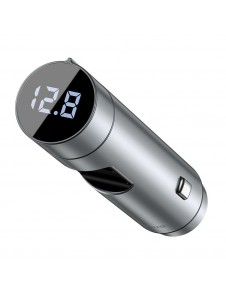 Baseus Bluetooth 5.0 FM Transmiter car charger 2x USB 3 A 18 W PPS Quick Charge 3.0 AFC FCP - Silver (CCNLZ-C0S)