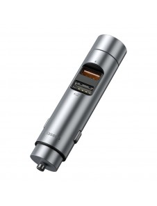 Baseus Bluetooth 5.0 FM Transmiter car charger 2x USB 3 A 18 W PPS Quick Charge 3.0 AFC FCP - Silver (CCNLZ-C0S)