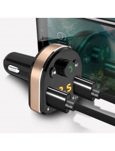 Dudao Bluetooth FM Transmitter MP3 Car Charger 2x USB 3.1 A - Svart (R2Pro black)