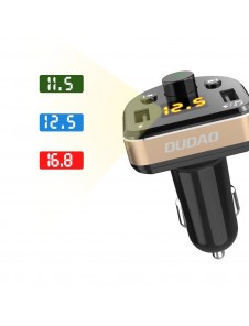 Dudao Bluetooth FM Transmitter MP3 Car Charger 2x USB 3.1 A - Svart (R2Pro black)