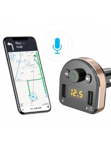 Dudao Bluetooth FM Transmitter MP3 Car Charger 2x USB 3.1 A - Svart (R2Pro black)