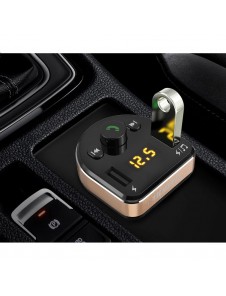 Dudao Bluetooth FM Transmitter MP3 Car Charger 2x USB 3.1 A - Svart (R2Pro black)