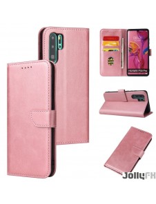 JollyFX Magnetfodral elegant fodral med Bookcase med kickstand för Huawei P30 Pro - Rosa