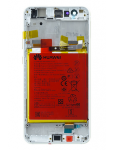 LCD-skärm + Touch Unit + Front Cover Huawei P10 Lite - Vit (Service Pack)