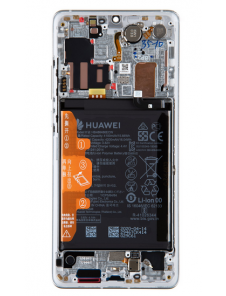 LCD-skärm + pekdon + frontskal Huawei P30 Pro - Silverfrost (servicepaket)