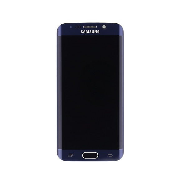 LCD-display + Touch Unit + Frontcover Samsung Galaxy S6 Edge - Svart (Service Pack)