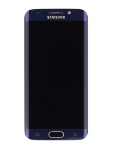 LCD-display + Touch Unit + Frontcover Samsung Galaxy S6 Edge - Svart (Service Pack)