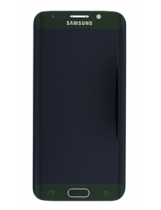 LCD-display + Touch Unit + Frontcover Samsung Galaxy S6 Edge - Grön (Service Pack)