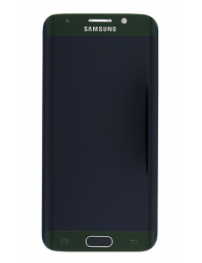 LCD-display + Touch Unit + Frontcover Samsung Galaxy S6 Edge - Grön (Service Pack)