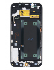 LCD-display + Touch Unit + Frontcover Samsung Galaxy S6 Edge - Grön (Service Pack)