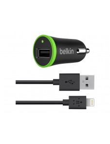 Belkin Car Charger, strömadapter från cigguttag till USB inkl. Lightningkabel - svart (F8J121bt04-BLK)
