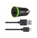 Belkin Car Charger, strömadapter från cigguttag till USB inkl. Lightningkabel - svart (F8J121bt04-BLK)