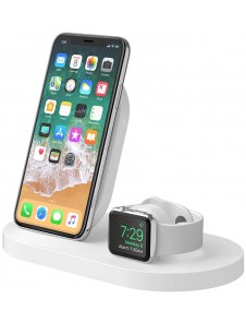Belkin F8J235 BOOST UP Wireless Charging Dock - Trådlöst laddställ + växelströmsadapter (USB) - Vit