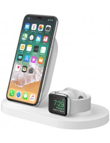 Belkin F8J235 BOOST UP Wireless Charging Dock - Trådlöst laddställ + växelströmsadapter (USB) - Vit