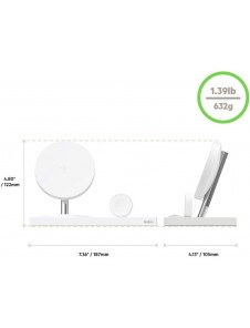 Belkin F8J235 BOOST UP Wireless Charging Dock - Trådlöst laddställ + växelströmsadapter (USB) - Vit