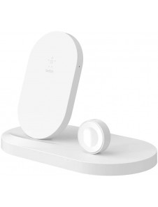 Belkin F8J235 BOOST UP Wireless Charging Dock - Trådlöst laddställ + växelströmsadapter (USB) - Vit