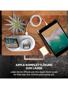 Belkin F8J235 BOOST UP Wireless Charging Dock - Trådlöst laddställ + växelströmsadapter (USB) - Vit