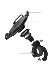 Ringke Spider Grip Mount Cykel Fordonsfästen Cykel Silikonfäste för 4-6 "enheter - Svart (ACSG0001)