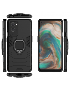 JollyFX Ring Armor Case Kickstand Tufft robust skal till OnePlus 9 Pro - Svart