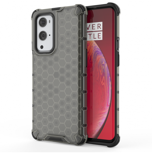 JollyFX Honeycomb Case pansarskydd med TPU-stötfångare till OnePlus 9 Pro - Svart