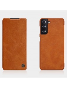 Nillkin Qin original läderfodral till Samsung Galaxy S21 5G - Brun