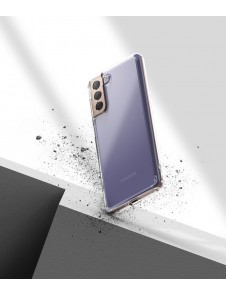 Genomskinligt och mycket snyggt skal Samsung Galaxy S21 5G.