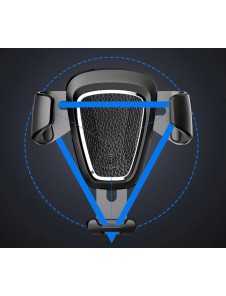Baseus Gravity Car Mount Aluminium Phone Bracket Luftventilhållare för 4-6" Enheter - Svart