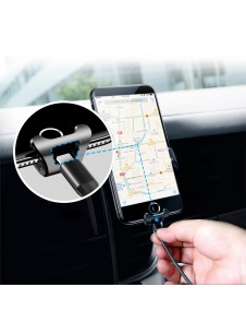 Baseus Gravity Car Mount Aluminium Phone Bracket Luftventilhållare för 4-6" Enheter - Svart