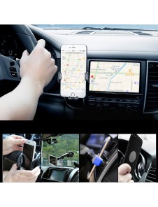 Baseus Gravity Car Mount Aluminium Phone Bracket Luftventilhållare för 4-6" Enheter - Svart