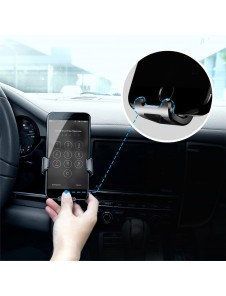 Baseus Gravity Car Mount Aluminium Phone Bracket Luftventilhållare för 4-6" Enheter - Svart
