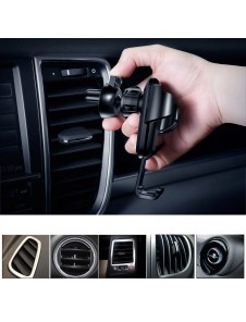 Baseus Gravity Car Mount Aluminium Phone Bracket Luftventilhållare för 4-6" Enheter - Svart