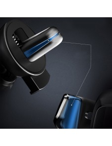 Baseus Gravity Car Mount Aluminium Phone Bracket Luftventilhållare för 4-6" Enheter - Svart