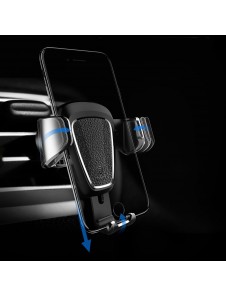 Baseus Gravity Car Mount Aluminium Phone Bracket Luftventilhållare för 4-6" Enheter - Svart