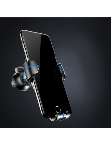 Baseus Gravity Car Mount Aluminium Phone Bracket Luftventilhållare för 4-6" Enheter - Svart