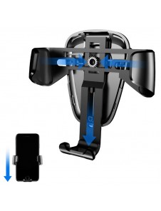 Baseus Gravity Car Mount Aluminium Phone Bracket Luftventilhållare för 4-6" Enheter - Svart