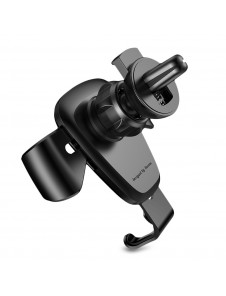 Baseus Gravity Car Mount Aluminium Phone Bracket Luftventilhållare för 4-6" Enheter - Svart