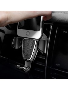 Baseus Gravity Car Mount Aluminium Phone Bracket Luftventilhållare för 4-6" Enheter - Svart