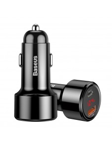 Baseus Magic Series PPS Car Charger with digital display USB Quick Charge 3.0 / USB Type C PD QC4+ 45W 6A - Svart
