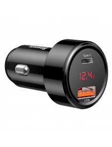 Baseus Magic Series PPS Car Charger with digital display USB Quick Charge 3.0 / USB Type C PD QC4+ 45W 6A - Svart
