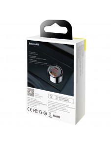 Baseus Magic Series PPS Car Charger with digital display USB Quick Charge 3.0 / USB Type C PD QC4+ 45W 6A - Svart