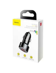 Baseus Magic Series PPS Car Charger with digital display USB Quick Charge 3.0 / USB Type C PD QC4+ 45W 6A - Svart