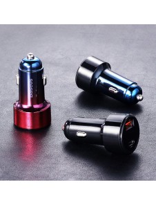 Baseus Magic Series PPS Car Charger with digital display USB Quick Charge 3.0 / USB Type C PD QC4+ 45W 6A - Svart