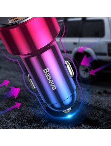 Baseus Magic Series PPS Car Charger with digital display USB Quick Charge 3.0 / USB Type C PD QC4+ 45W 6A - Svart