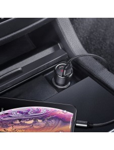 Baseus Magic Series PPS Car Charger with digital display USB Quick Charge 3.0 / USB Type C PD QC4+ 45W 6A - Svart